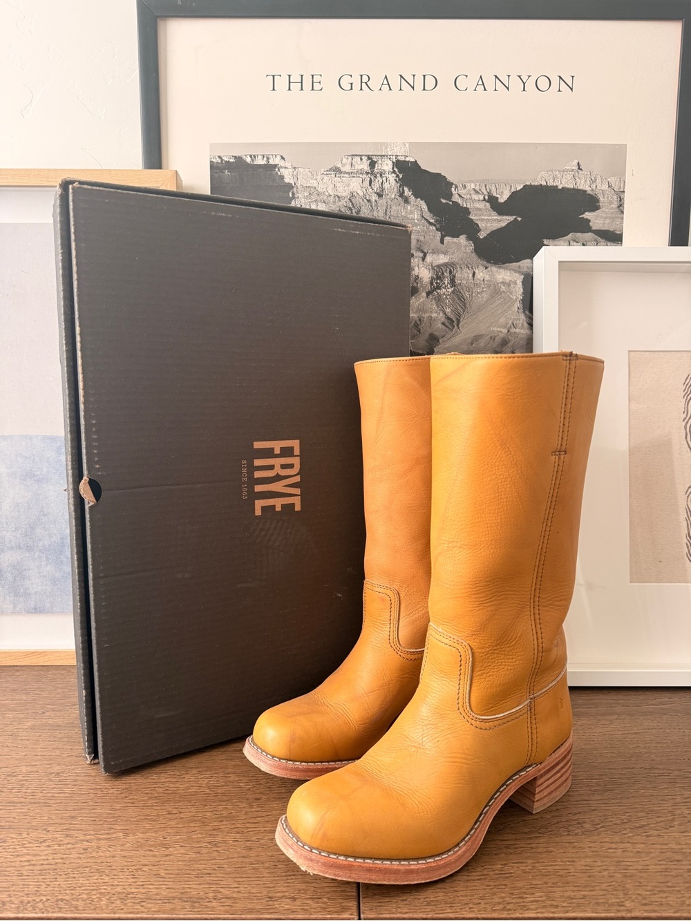 Frye Campus 14L Boots in Banana Leather